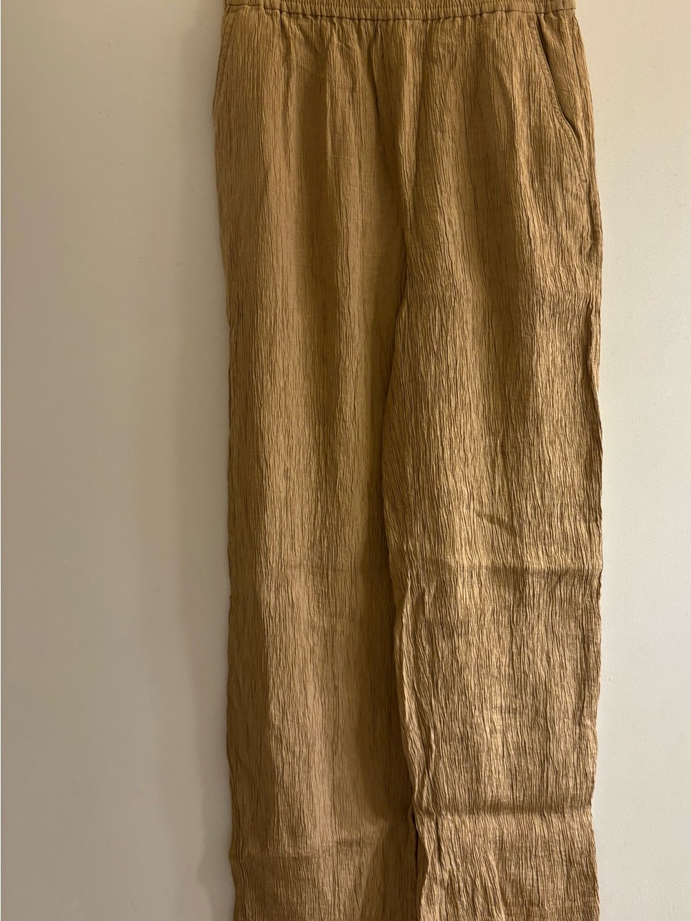 Madewell Women's wrinkled crepe Wide-Leg Linen Blend Chinos
